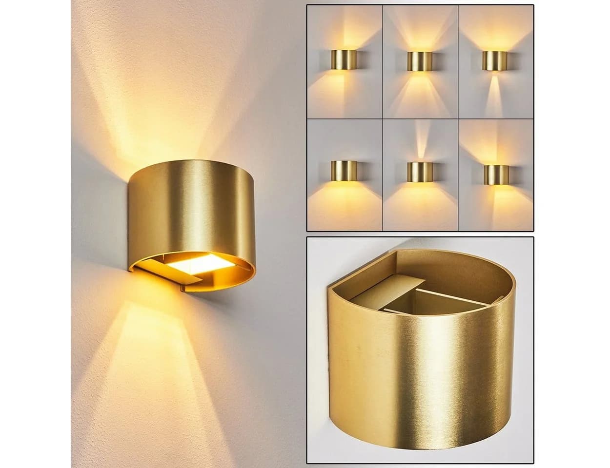 hofstein Wandleuchte Up Down Wand Lampe Gold Aluminium Modern - Bild 2