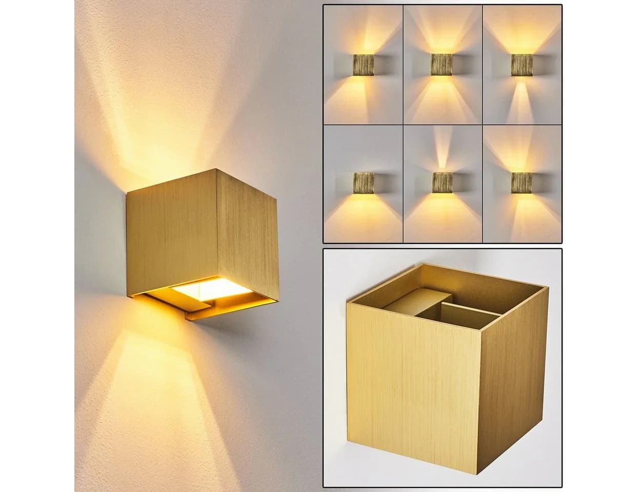 hofstein Wandleuchte Gold Aluminium Modern Dimmbar - Bild 2