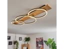 hofstein Deckenleuchte Holz LED Modern Braun/Schwarz/Weiß Bild 2