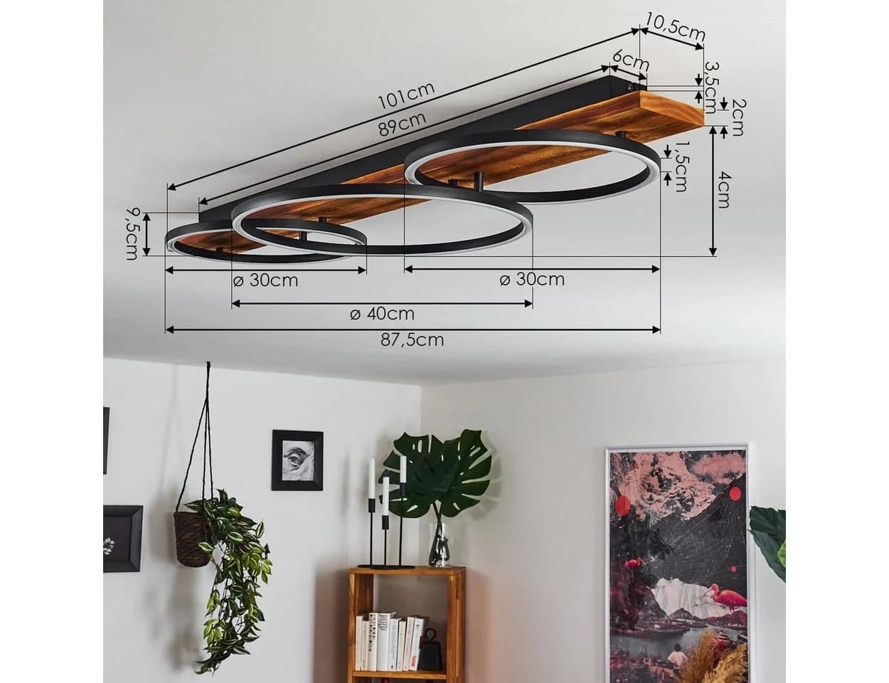 hofstein LED Deckenleuchte Modern Braun Schwarz Weiß - Bild 4
