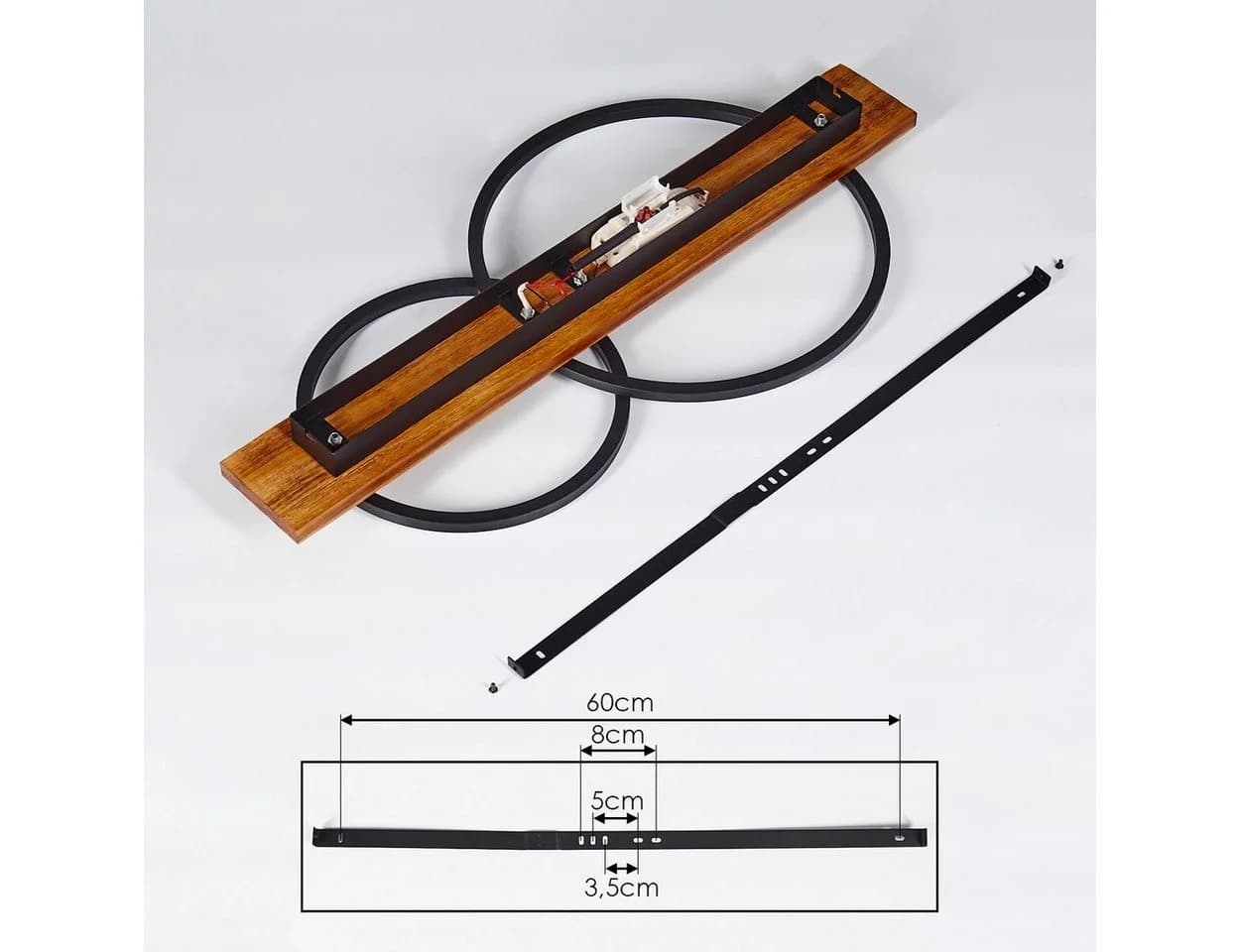 hofstein Deckenleuchte Modern LED Holz Braun/Schwarz/Weiß - Bild 5