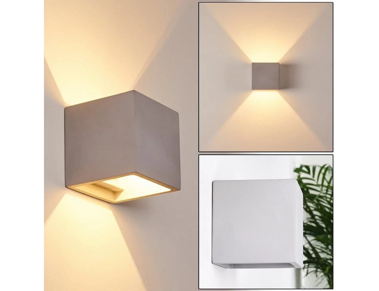 Hofstein Alli Moderne Wandleuchte aus Beton in Grau mit Up & Down-Lichteffekt - Bild 2