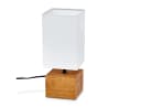 hofstein Tischleuchte Boho Holz Weiß LED E14 Bild 2