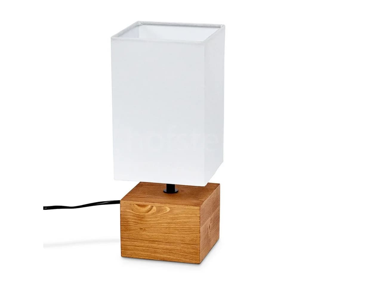 hofstein Tischleuchte Boho Holz Weiß LED E14 - Bild 2
