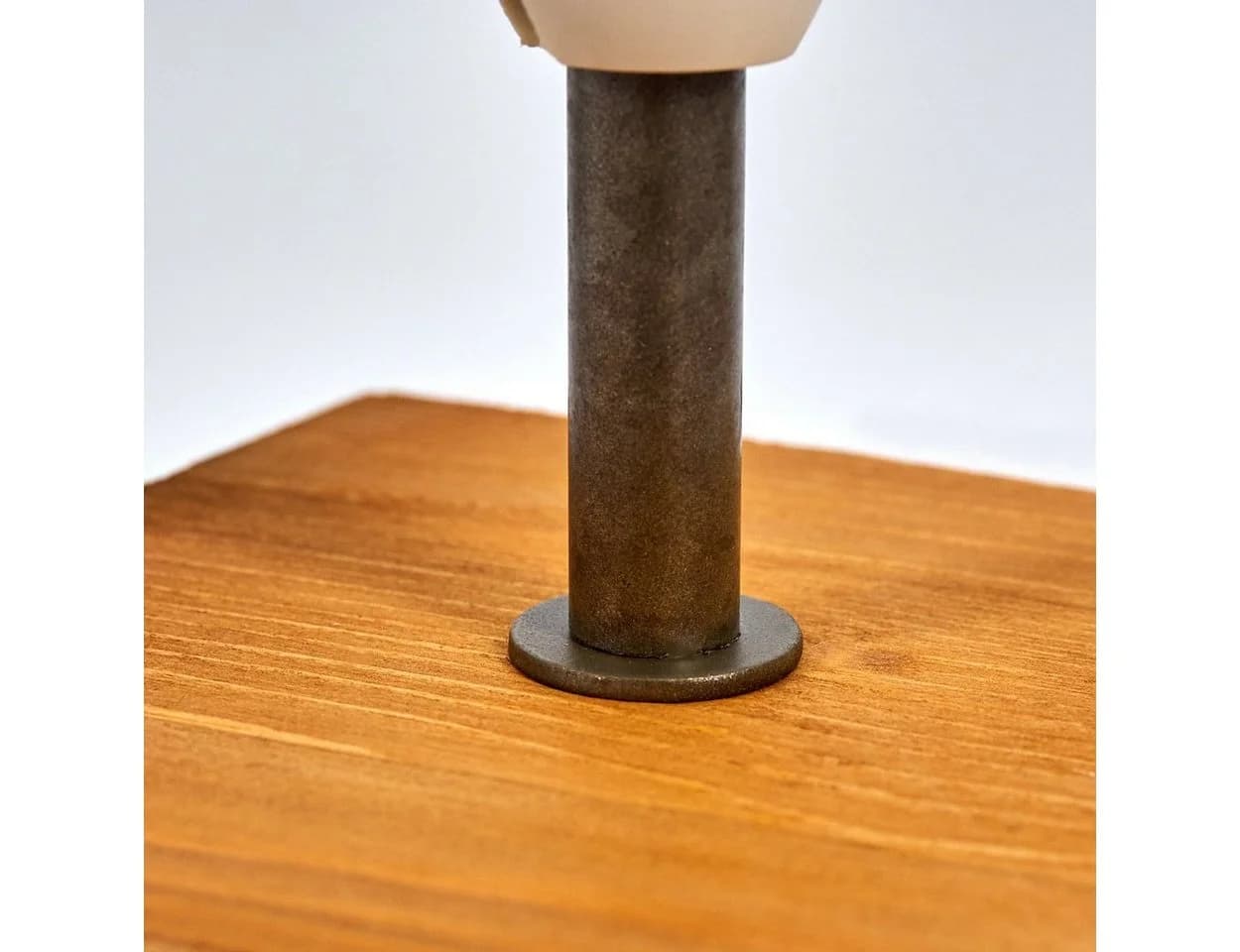 hofstein Tischleuchte Boho Holz Weiß LED E14 - Bild 4