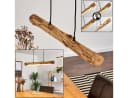 hofstein Pendelleuchte Licata Schwarz/Natur Holz Metall Dimmbar LED Bild 1