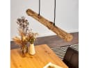 hofstein Pendelleuchte Licata Schwarz/Natur Holz Metall Dimmbar LED Bild 4