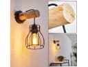 hofstein Wandleuchte Aprica Wandlampe Metall/Holz Schwarz Bild 1