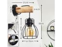 hofstein Wandleuchte Aprica Wandlampe Metall/Holz Schwarz Bild 3