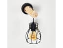 hofstein Wandleuchte Aprica Wandlampe Metall/Holz Schwarz Bild 5