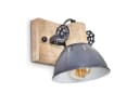 hofstein Wandleuchte Cotes verstellbar Wandlampe Metall/Holz Retro Bild 2