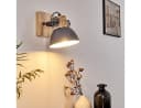 hofstein Wandleuchte Cotes verstellbar Wandlampe Metall/Holz Retro Bild 4
