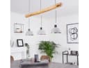 hofstein Pendelleuchte Oliero 3xE27 Metall Beton Grau Bild 1