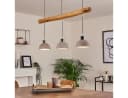 hofstein Pendelleuchte Oliero 3xE27 Metall Beton Grau Bild 2