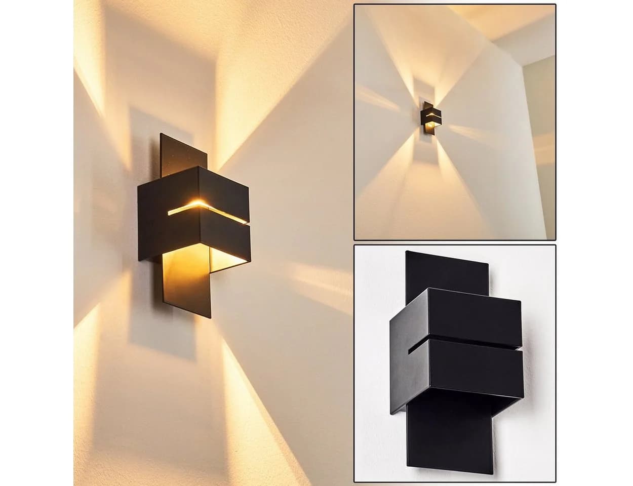 hofstein Wandleuchte Reppia Schwarz Metall G9 - Bild 2