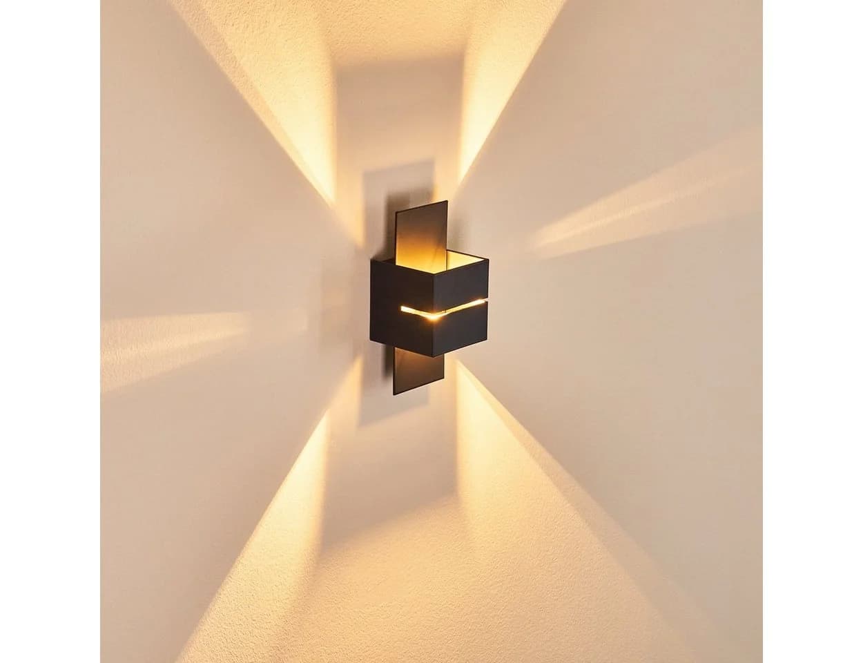 hofstein Wandleuchte Reppia Schwarz Metall G9 - Bild 4