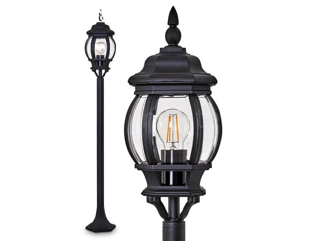 hofstein Außen-Stehlampe »Meyen« Schwarz E27 IP44 Aluguss - Bild 2