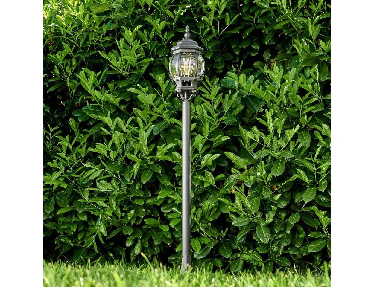 hofstein Außen-Stehlampe »Meyen« Schwarz E27 IP44 Aluguss - Bild 4