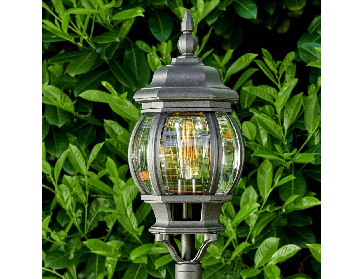 hofstein Außen-Stehlampe »Meyen« Schwarz E27 IP44 Aluguss - Bild 5
