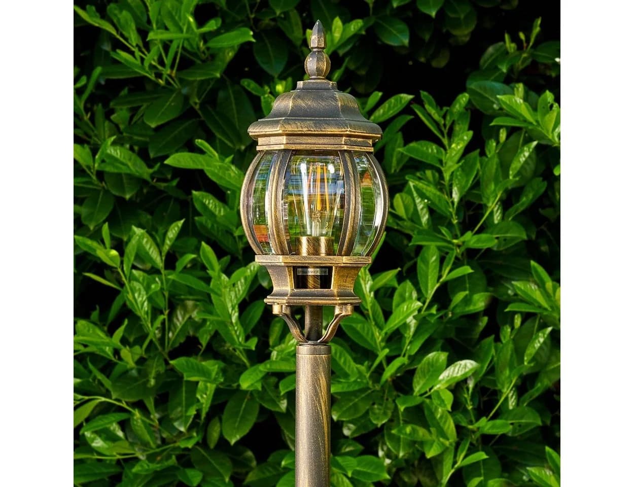 hofstein Außen-Stehlampe »Meyen« Braun/Gold Aluguss - Bild 5