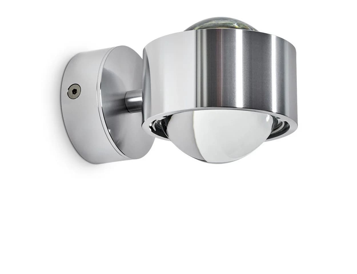 hofstein Wandleuchte »Osacca« Silber Metall-Lampe mit Glas-Schirm