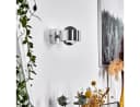 hofstein Wandleuchte »Osacca« Silber Metall-Lampe mit Glas-Schirm Bild 4