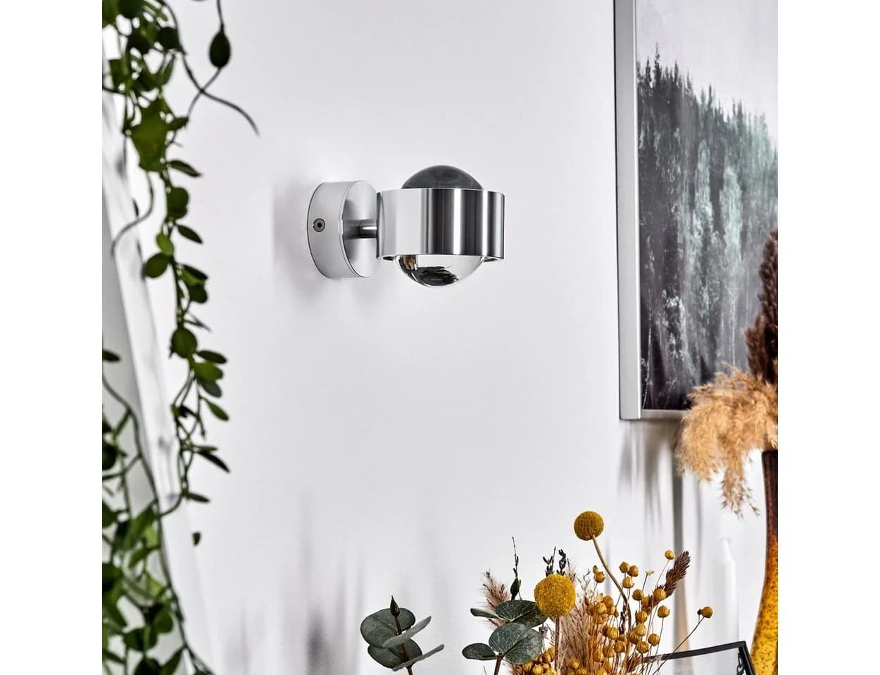 hofstein Wandleuchte »Osacca« Silber Metall-Lampe mit Glas-Schirm - Bild 4