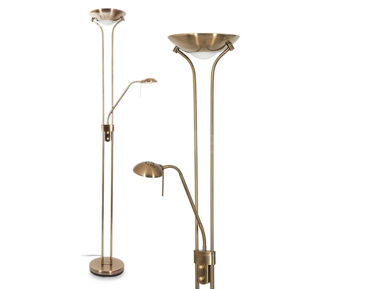 hofstein Stehleuchte Roppa Messing mit Dimmer und Lesearm - Bild 2