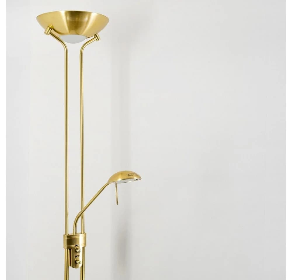 hofstein Stehleuchte Roppa Messing mit Dimmer und Lesearm - Bild 5