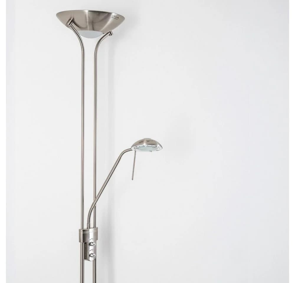 hofstein Stehleuchte Roppa dimmbar Nickel-Matt LED - Bild 4