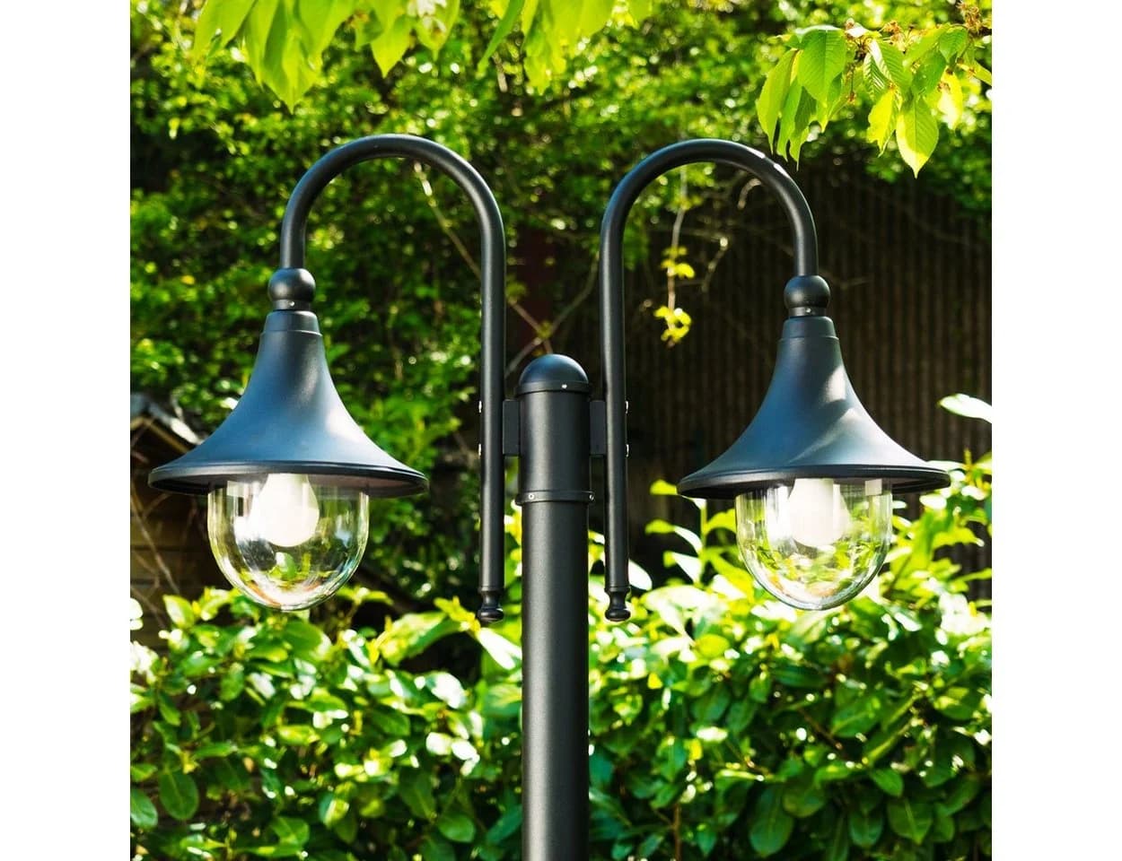 hofstein Außen-Stehlampe Paraolo Schwarz Aluguss E27 - Bild 2