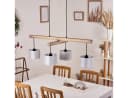 hofstein Hängeleuchte Vallicchio Pendellampe Holz Metall Schwarz Grau 4xE27 Bild 1