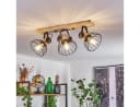 hofstein Deckenleuchte »Cotes« Holz/Metall Natur/Schwarz Gitter-Optik Bild 2