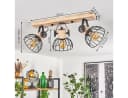 hofstein Deckenleuchte »Cotes« Holz/Metall Natur/Schwarz Gitter-Optik Bild 4