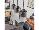 hofstein Pendelleuchte Riccione Schwarz Rauchglas 3-fach E27 Bild 3