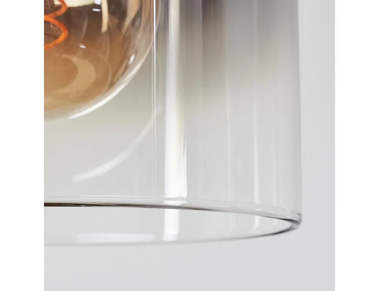 hofstein Pendelleuchte Riccione Schwarz Rauchglas 3-fach E27 - Bild 4