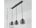 hofstein Pendelleuchte Riccione Schwarz Rauchglas 3-fach E27 Bild 5