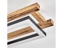 hofstein Deckenleuchte Spartimento Metall/Holz Schwarz/Natur/Weiß 3000 Kelvin 2100 Lumen LED Bild 3