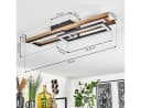 hofstein Deckenleuchte Spartimento Metall/Holz Schwarz/Natur/Weiß 3000 Kelvin 2100 Lumen LED Bild 4