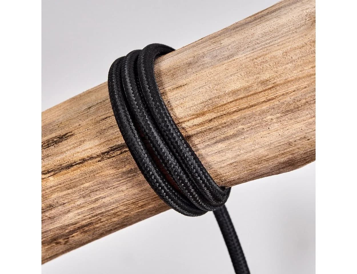 hofstein Pendelleuchte Campagnazza Schwarz/Natur Holz Metall - Bild 4