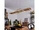 hofstein Pendelleuchte Palermo Dimmbar Holz Metall Schwarz LED Bild 1