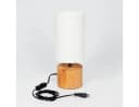 hofstein Tischleuchte »Coletta« Nachttischlampe Holz/Stoff Natur/Weiß Bild 5