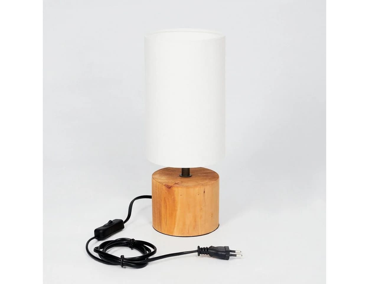 hofstein Tischleuchte »Coletta« Nachttischlampe Holz/Stoff Natur/Weiß - Bild 5