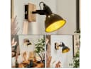 hofstein Wandleuchte »Arazane« Metall/Holz Schwarz/Gold/Chrom E14 Bild 1
