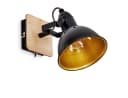 hofstein Wandleuchte »Arazane« Metall/Holz Schwarz/Gold/Chrom E14 Bild 2