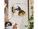 hofstein Wandleuchte »Arazane« Metall/Holz Schwarz/Gold/Chrom E14 Bild 5