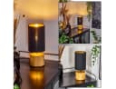 hofstein Tischleuchte »Coletta« Nachttischlampe Holz/Stoff Gold/Schwarz Bild 2