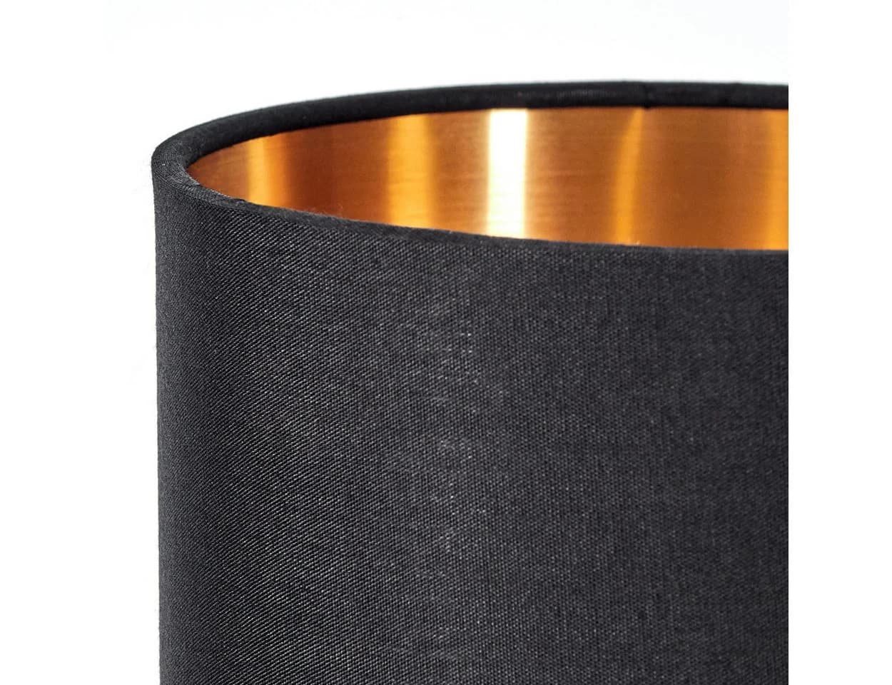 hofstein Tischleuchte »Coletta« Nachttischlampe Holz/Stoff Gold/Schwarz - Bild 3