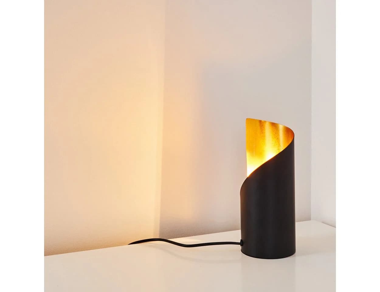 hofstein Tischleuchte Barberino Schwarz/Gold Modern - Bild 5