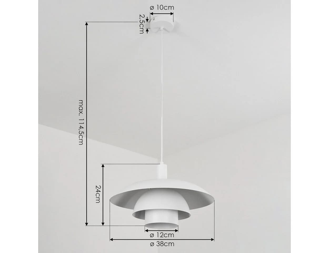 hofstein Hängeleuchte Parona Weiß Metall Modern Skandinavisch - Bild 5